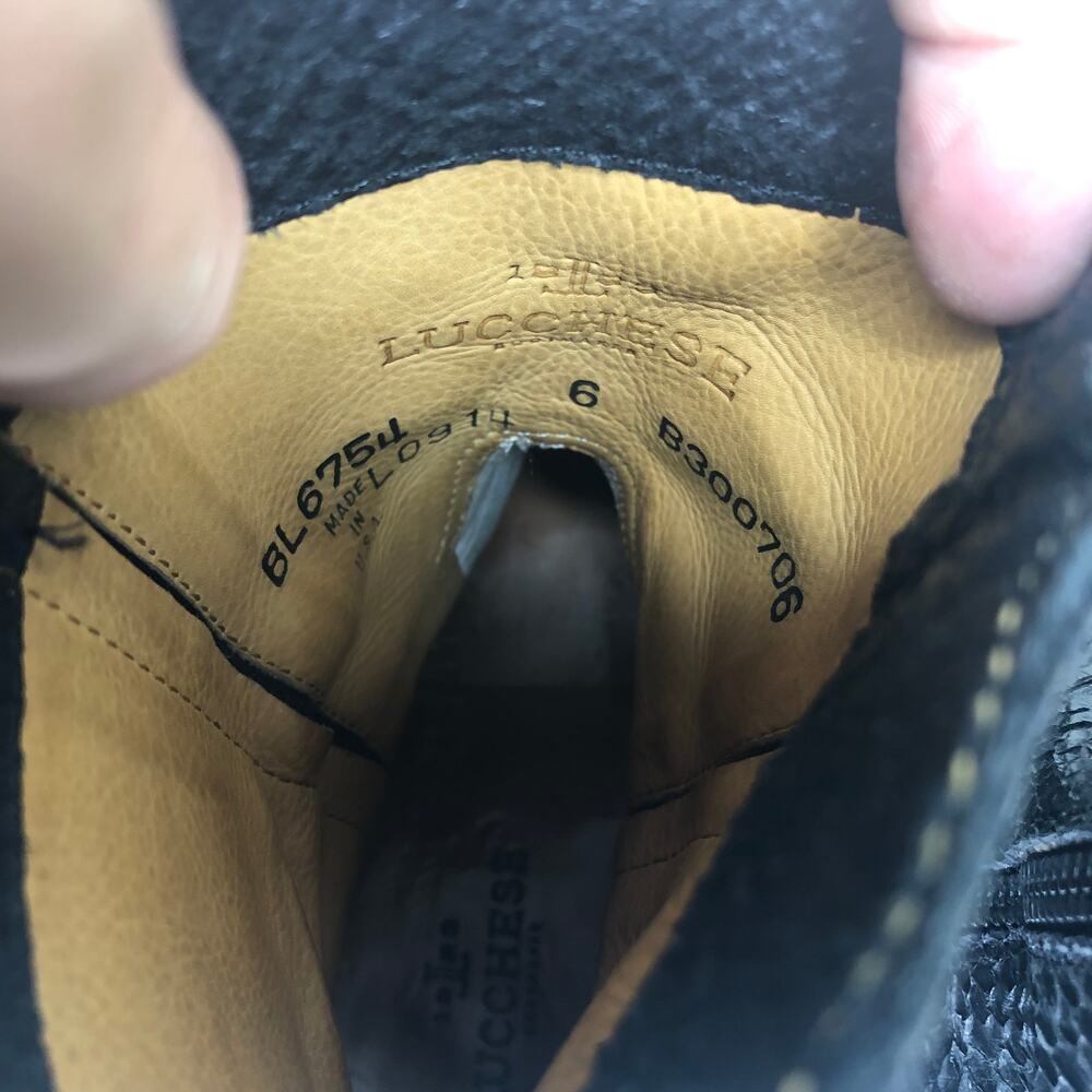 Lucchese Bootmaker Python Exotic Leather Black Sh… - image 3